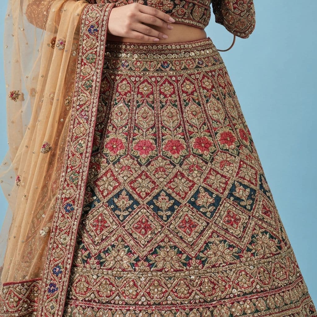 Handcrafted Zardozi Designer Lehenga