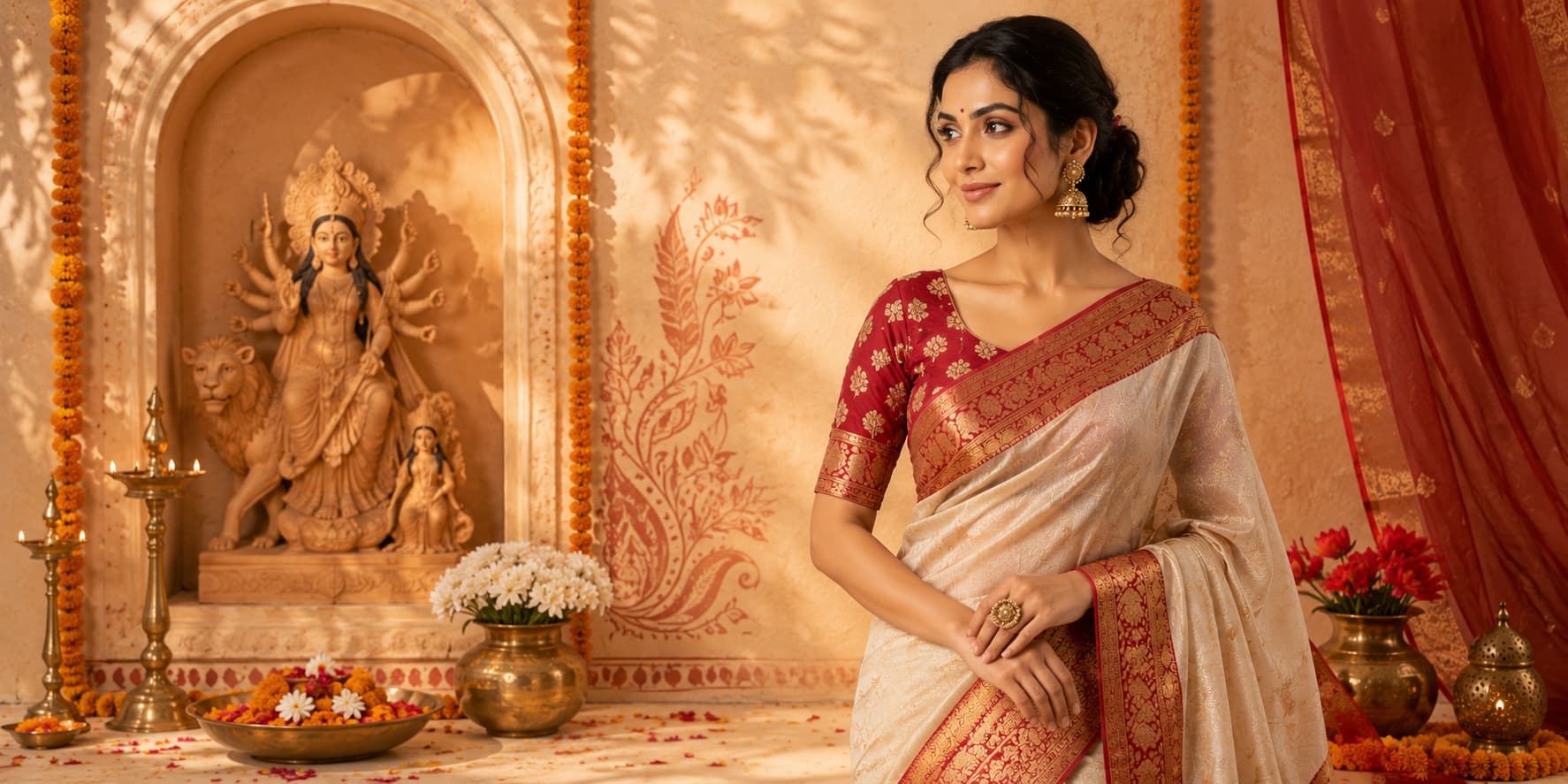 Royal Indigo Jamdani Handloom Saree