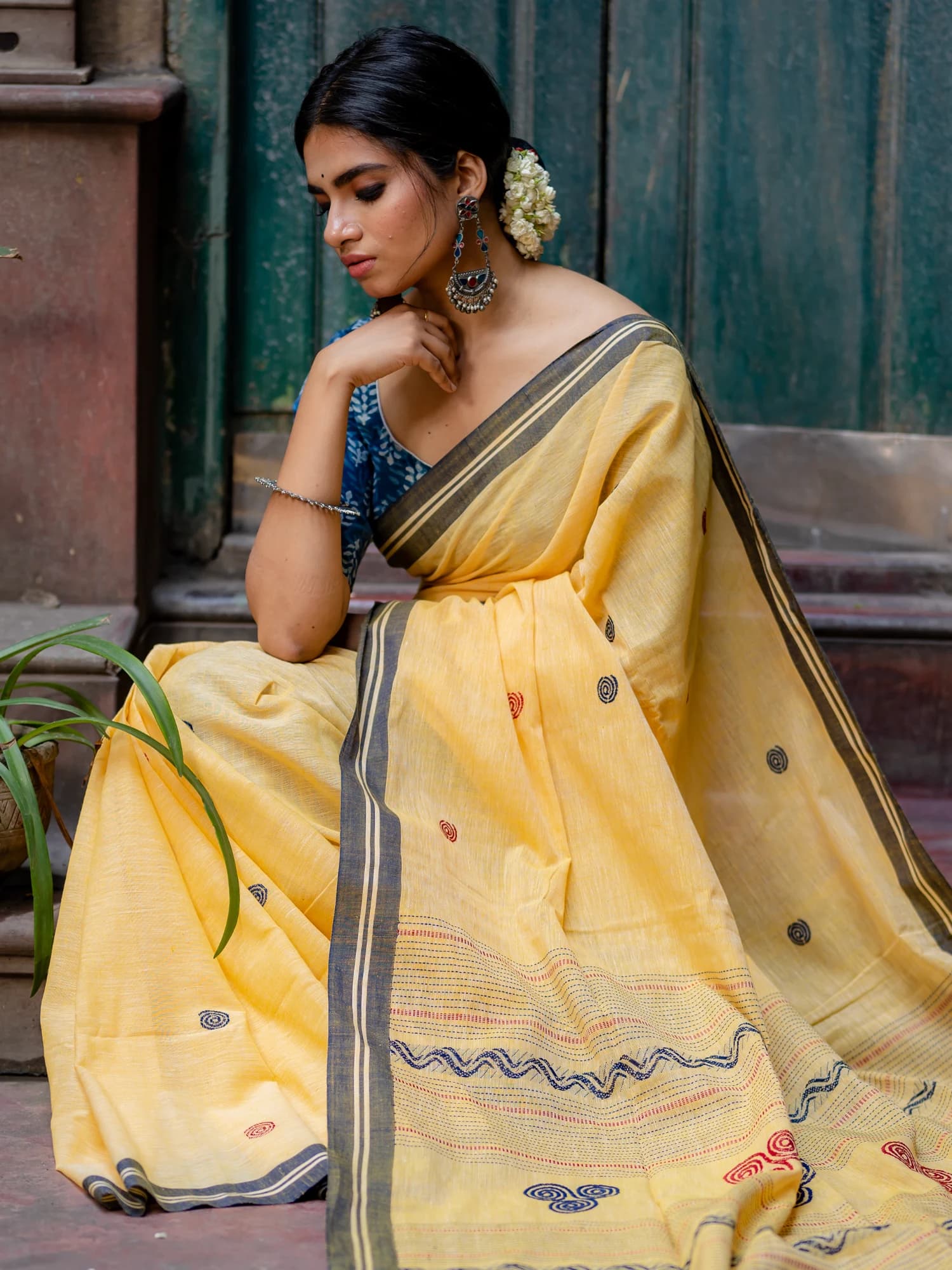 Yellow Aborto Tangail Saree