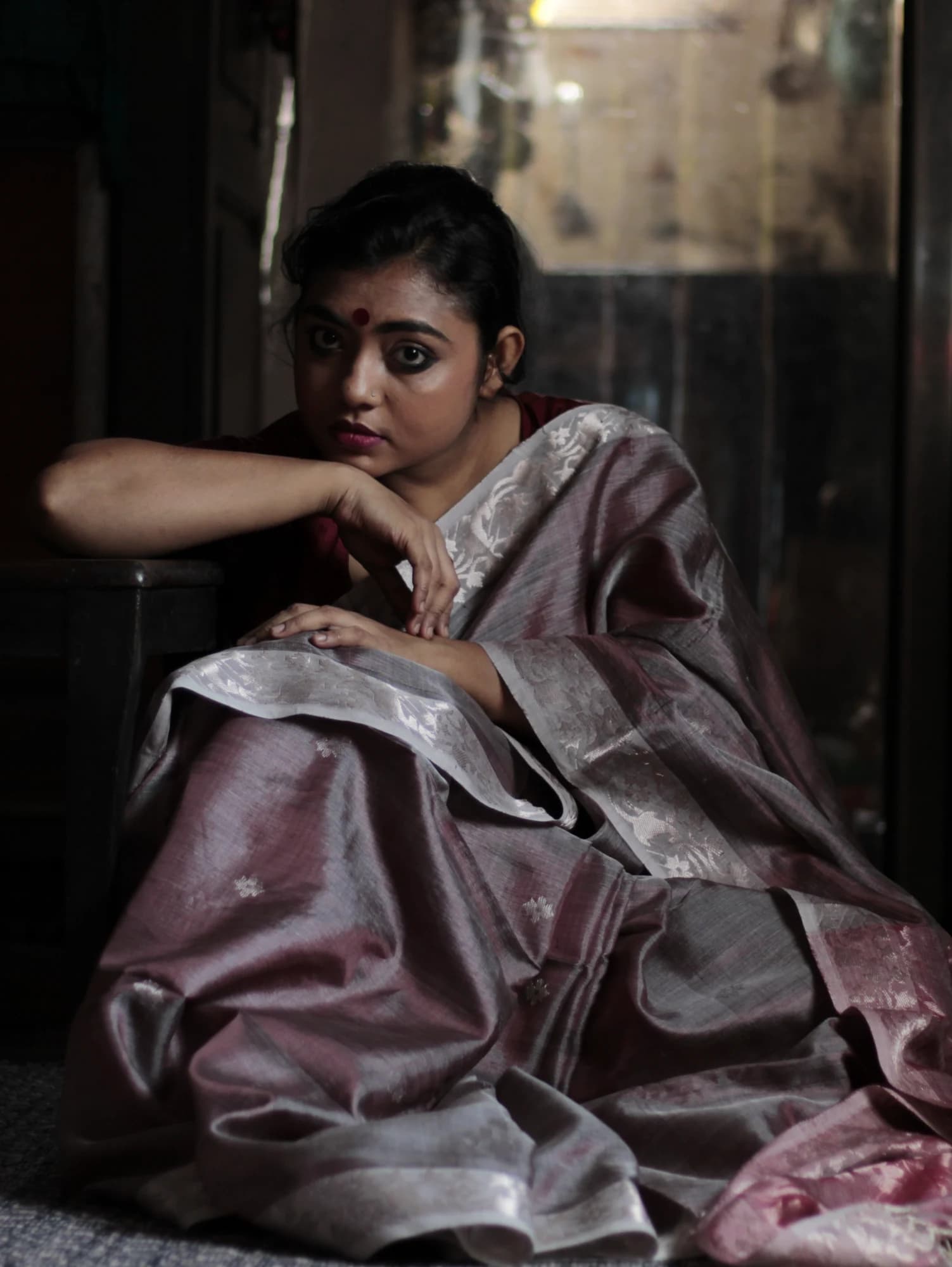Maroon Banarasi Brocade Silk Dupatta thumbnail 2