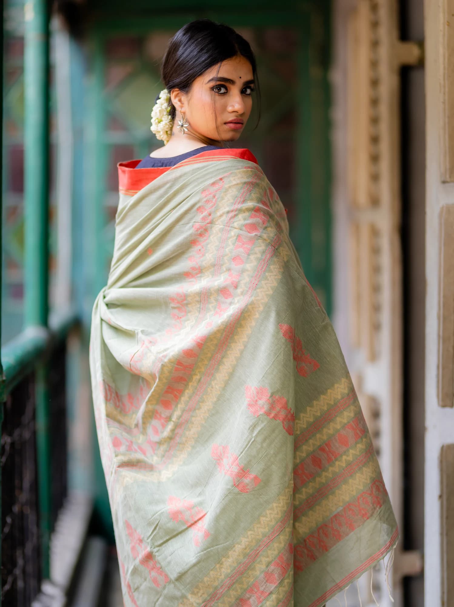 Mustard Yellow Silk Organza Hand-Painted Saree thumbnail 2